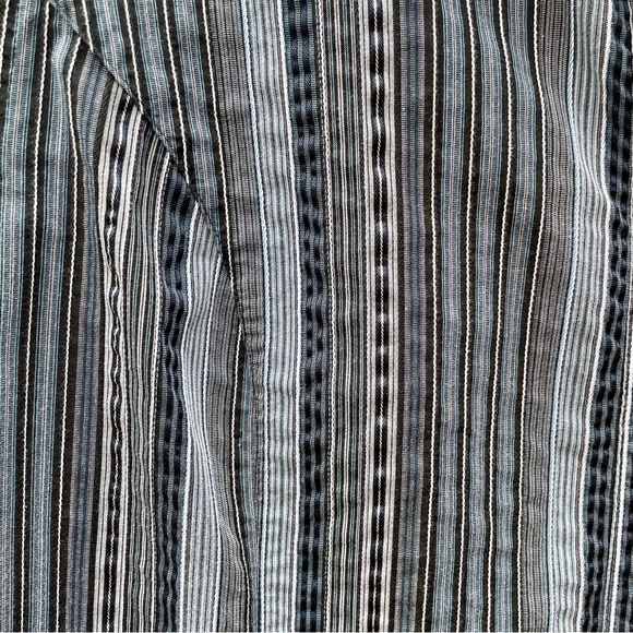 Striped grey-blue shirt, silver stripes, 3/4 sleeves - Picture 2 of 4